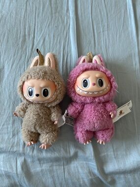 Authentic Beige and Pink Labubus